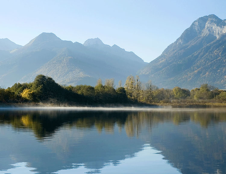 La réserve naturelle du Bout du Lac depuis un bateau