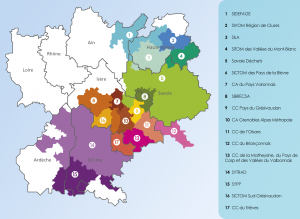 Adhérents à la Charte CSA3D Carte : © Savoie Déchets